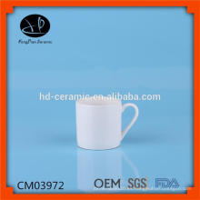 Taza de café en blanco blanco para la venta, tazas de cerámica llanas con diseño impreso de encargo